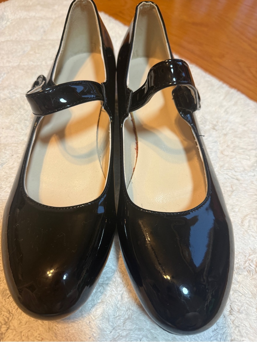 Black Patent Mary Jane Flats with Cushioned Insole